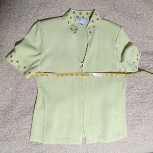 St John Collection Size 10 Women's Green Blazer with Eyelet Details